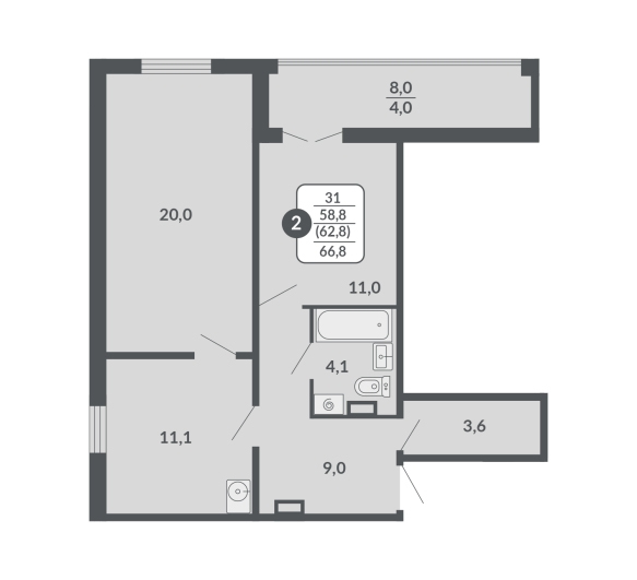 планировка квартиры 67 м2